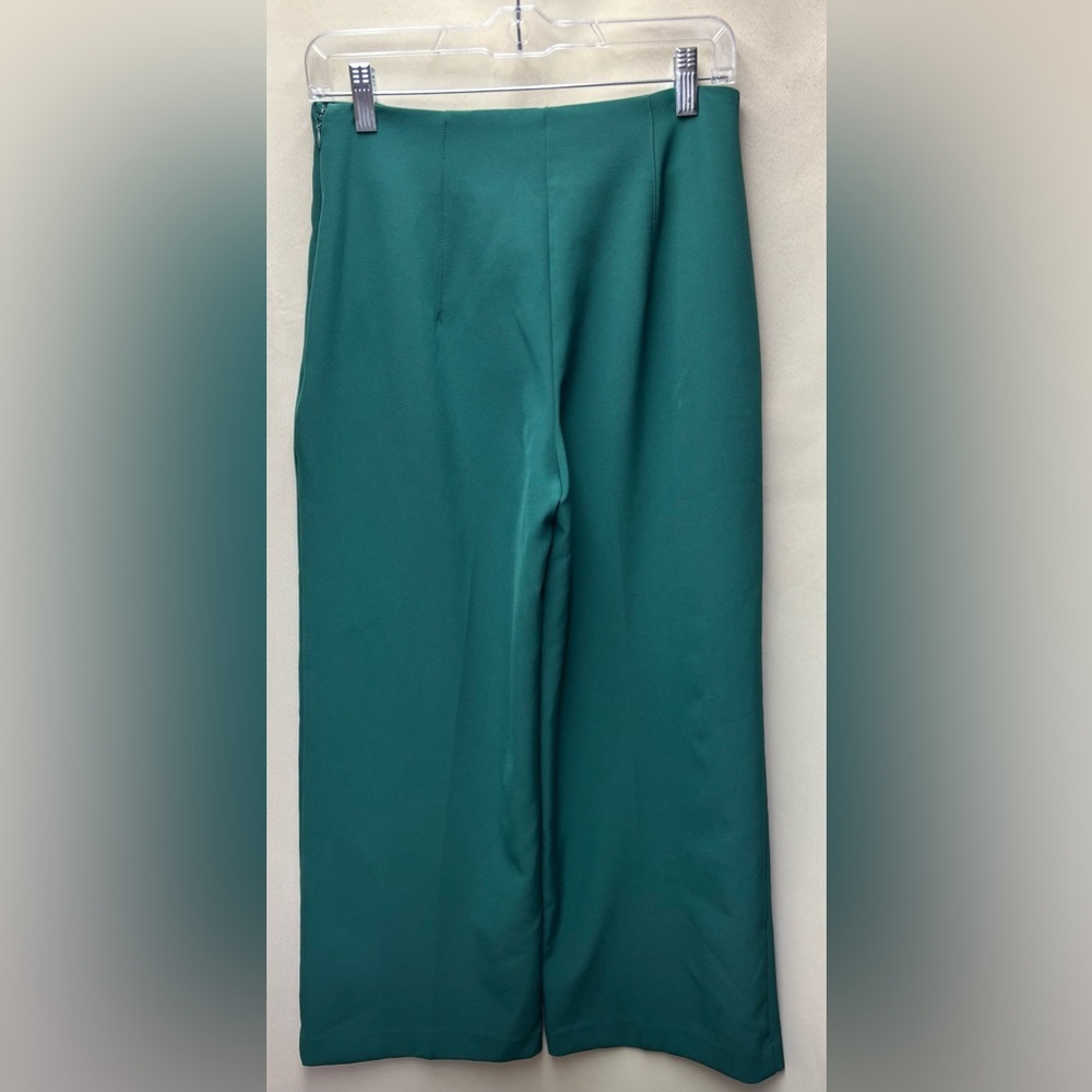Nine West Women’s Green Pintuck High Rise Wide Leg pants Size 2 - Picture 2 of 5